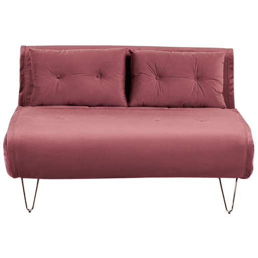 Conjunto de sala de estar VESTFOLD Veludo Rosa 3 lugares