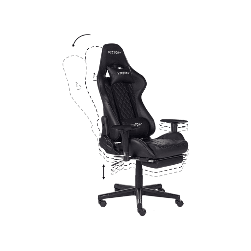 Cadeira gaming VICTORY Pele sintética Preto