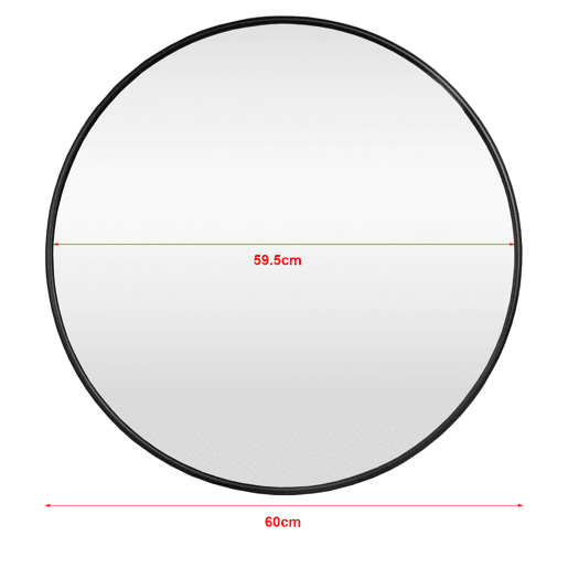 Espelho de parede Ordona redondo alumínio Ø 60 cm - Preto mate en.casa.