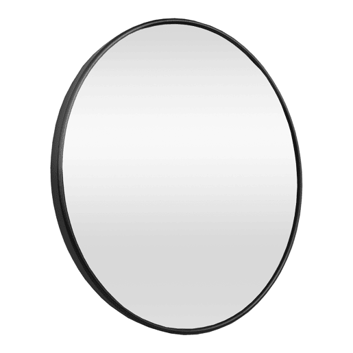 Espelho de parede Ordona redondo alumínio Ø 40 cm - Preto mate en.casa.