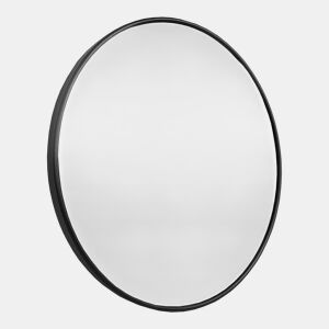 Espelho de parede Ordona redondo alumínio Ø 40 cm - Preto mate en.casa.