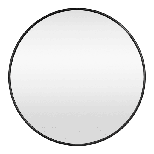 Espelho de parede Ordona redondo alumínio Ø 40 cm - Preto mate en.casa.
