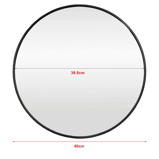 Espelho de parede Ordona redondo alumínio Ø 40 cm - Preto mate en.casa.