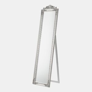 Espelho independente Arezzo com moldura de eucalipto basculante estilo barroco 160 x 40 cm - Prata en.casa.