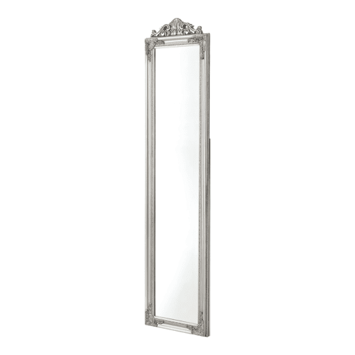 Espelho independente Arezzo com moldura de eucalipto basculante estilo barroco 160 x 40 cm - Prata en.casa.