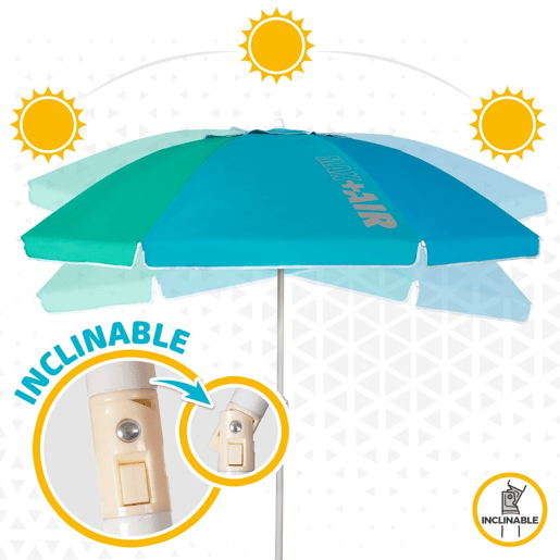 Guarda-sol de 220 cm à prova de vento com proteção UV50 Aktive Beach