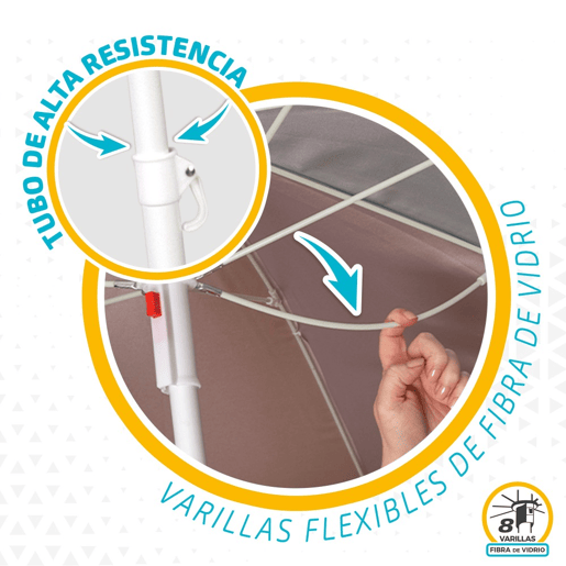 Guarda-sol de 180 cm com proteção UV50 Aktive Beach Guarda-sol de 180 cm com proteção UV50 Aktive Beach