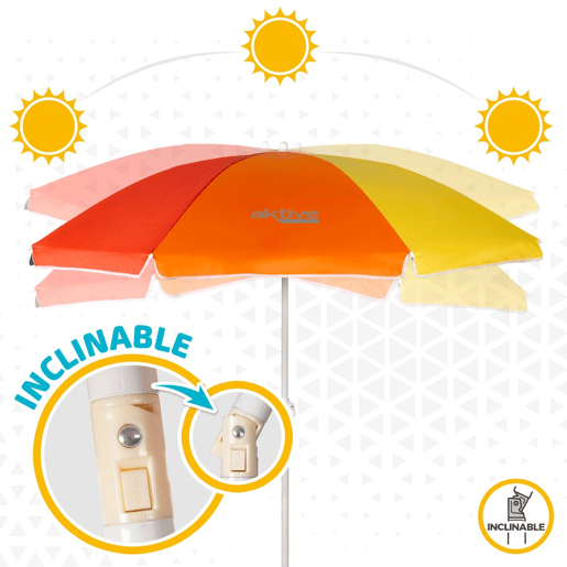 Guarda-sol de 180 cm com proteção UV50 Aktive Beach Guarda-sol de 180 cm com proteção UV50 Aktive Beach