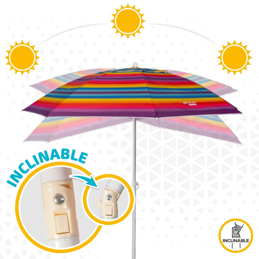 Guarda-sol de praia teto ventilado de 200 cm + proteção UV50 Aktive Beach Guarda-sol de praia teto ventilado de 200 cm + proteção UV50 Aktive Beach