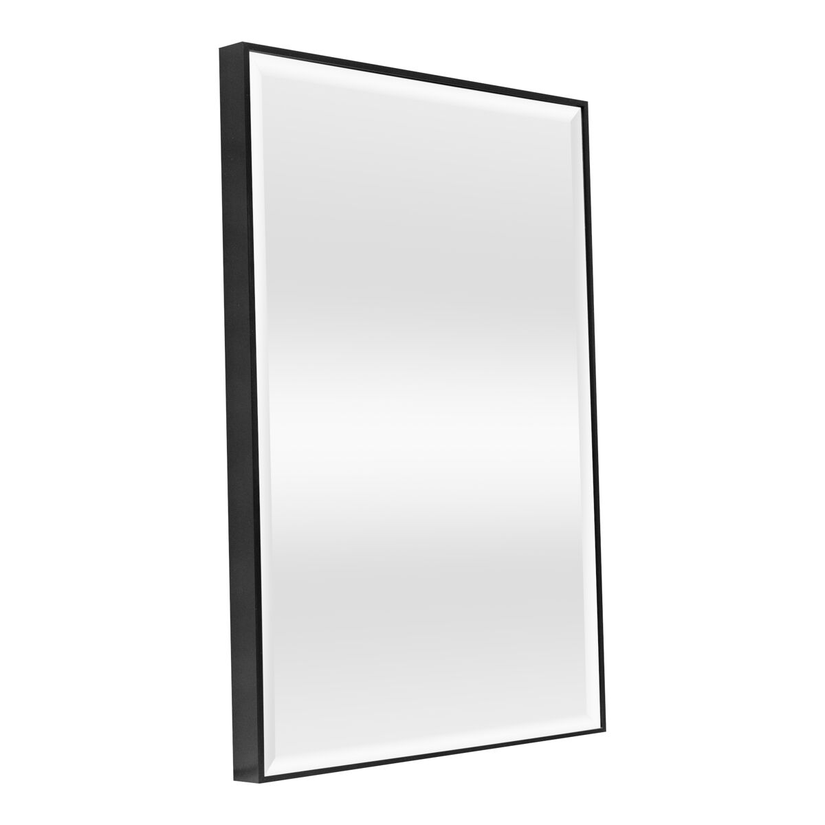 Espejo de pared novoli rectangular con ganchos plástico 72 x 52 cm - negro [en.casa]
