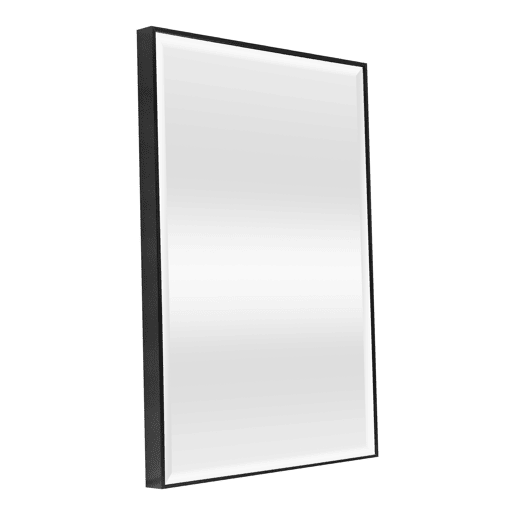 Espelho de parede rectangular Novoli com ganchos de plástico 72 x 52 cm - Preto en.casa.