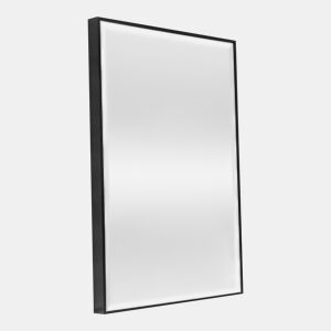 Espelho de parede rectangular Novoli com ganchos de plástico 72 x 52 cm - Preto en.casa.
