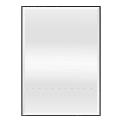 Espelho de parede rectangular Novoli com ganchos de plástico 72 x 52 cm - Preto en.casa.