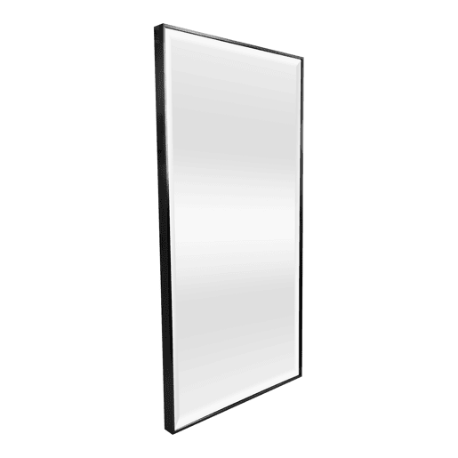 Espelho de parede rectangular Novoli com ganchos de plástico 102 x 52 cm - preto en.casa.