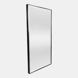 Espelho de parede rectangular Novoli com ganchos de plástico 102 x 52 cm - preto en.casa.