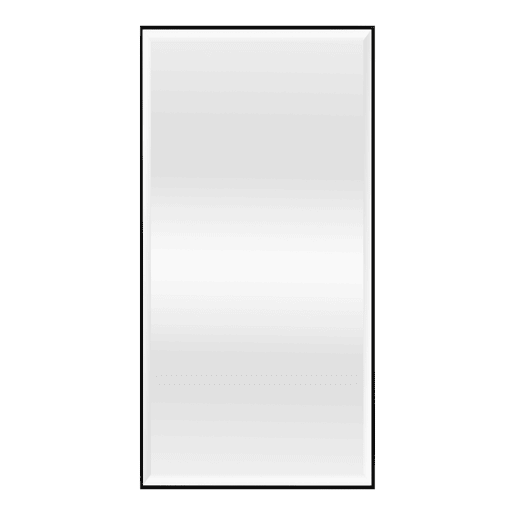 Espelho de parede rectangular Novoli com ganchos de plástico 102 x 52 cm - preto en.casa.
