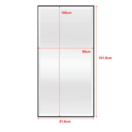 Espelho de parede rectangular Novoli com ganchos de plástico 102 x 52 cm - preto en.casa.