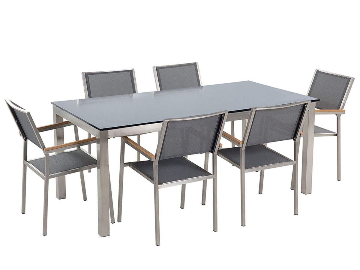 Beliani Conjunto de comedor GROSSETO Negro/ Gris