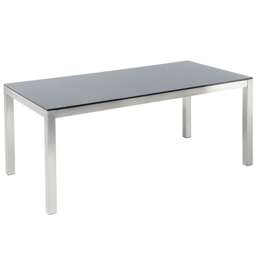 Conjunto de refeições de jardim 6 lugares GROSSETO Vidro de segurança (temperado) PretoCreme