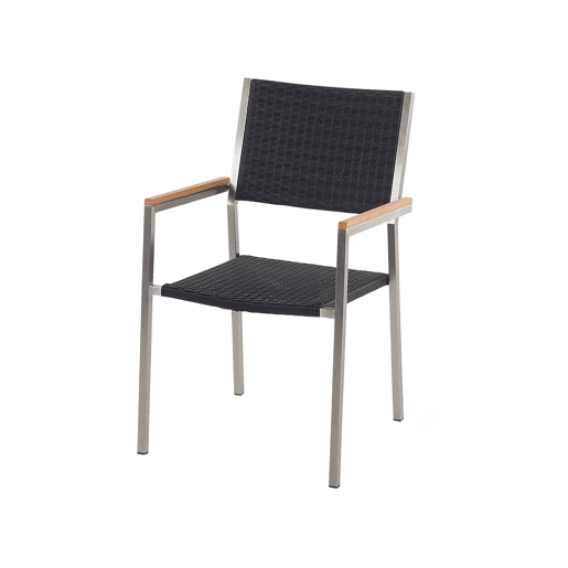 Conjunto de refeições de jardim 6 lugares GROSSETO Vidro de segurança (temperado) Preto
