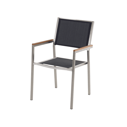 Conjunto de refeições de jardim 6 lugares GROSSETO Vidro de segurança (temperado) Preto