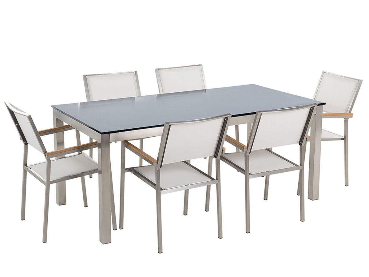 Beliani Conjunto de comedor GROSSETO Blanco/ Negro