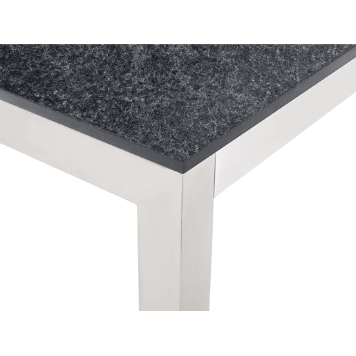 Conjunto de refeições de jardim 6 lugares GROSSETO Granito Flameado PretoCinzento