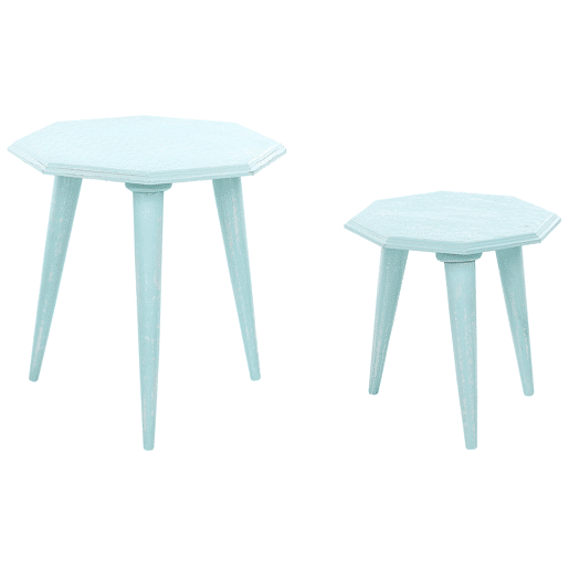Conjunto de 2 mesas de apoio KANRI Azul claro
