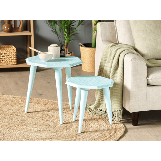 Conjunto de 2 mesas de apoio KANRI Azul claro
