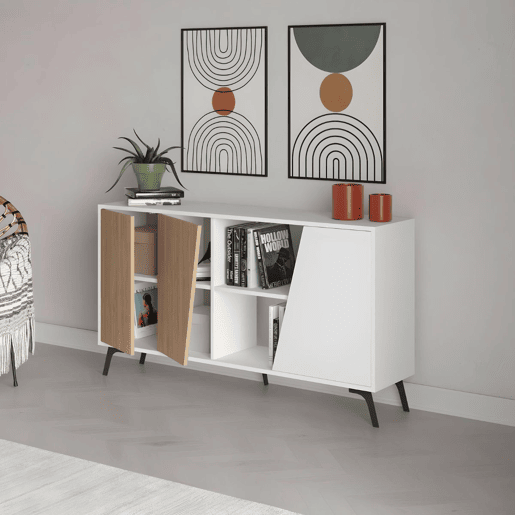 Venprodin - Consola Fiona 150 cm Branco - Carvalho