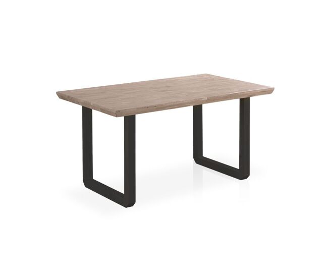Mesa de comedor con patas metálicas en negro y roble honey 150x90cm Roma Roble Honey - Negro 150 x 76 x cm