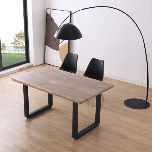Mesa de jantar Roma Carvalho Mel - Preto 150 x 76 x 90 cm