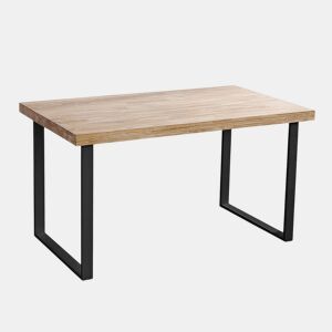 Mesa de jantar Natural Carvalho selvagem - Preto 140x80 cm