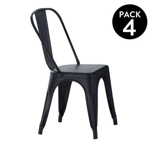 Conjunto de 4 cadeiras de jantar Tolix Preto 45 x 85 x 45 cm