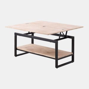 Mesa de centro extensível Rens Preto - Carvalho 100 x 62 x 90 cm