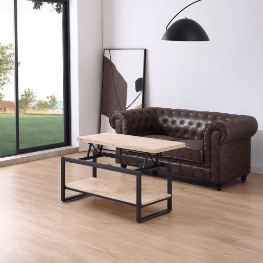 Mesa de centro extensÃvel Rens Preto - Carvalho 100 x 62 x 90 cm Mesa de centro extensÃvel Rens Preto - Carvalho 100 x 62 x 90 cm