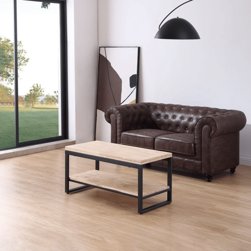 Mesa de centro extensÃvel Rens Preto - Carvalho 100 x 62 x 90 cm Mesa de centro extensÃvel Rens Preto - Carvalho 100 x 62 x 90 cm