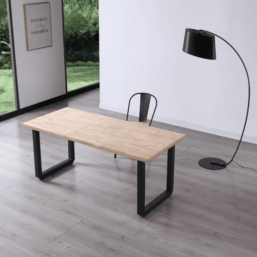 Mesa de jantar extensível Roma Preto - Carvalho 220 x 80 x 77 cm