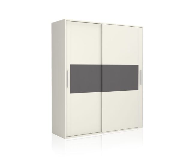 Armario de puertas correderas y gran capacidad en grafito y blanco 180x207,6 cm uniq blanco - grafito 180 x 207,6 x 55 cm