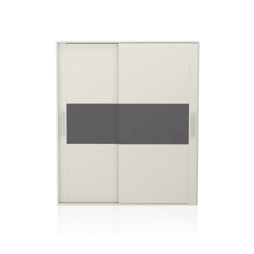 Roupeiro 2 portas de correr Uniq 180 Branco - Grafite 180 x 207,6 x 55 cm