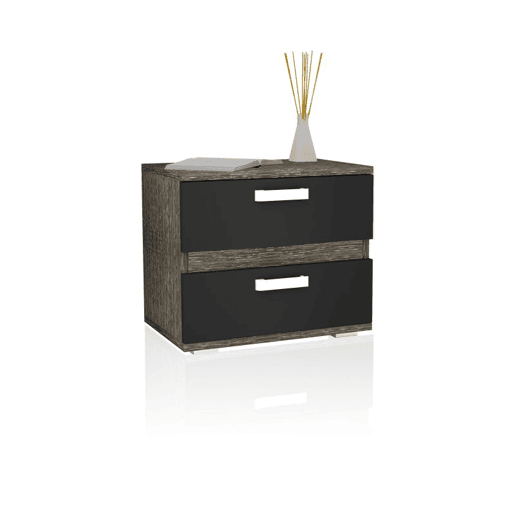 Mesa de cabeceira Ataneq Cinza - Preto 60 x 50 x 40 cm