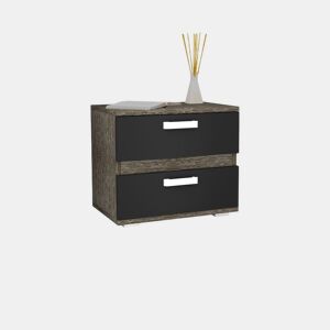 Mesa de cabeceira Ataneq Cinza - Preto 60 x 50 x 40 cm