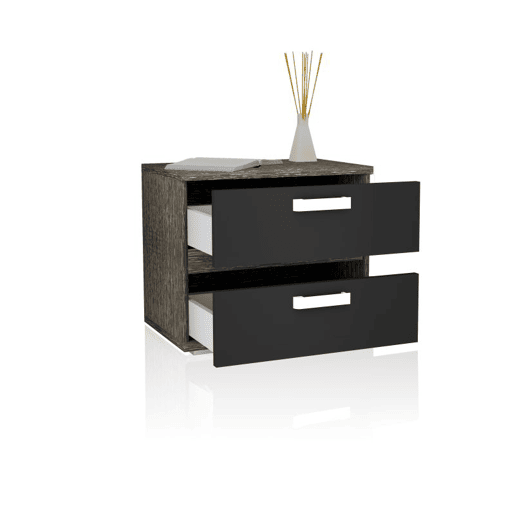 Mesa de cabeceira Ataneq Cinza - Preto 60 x 50 x 40 cm