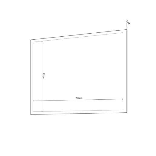 Espelho quadrado Ataneq Branco 90 x 75 x 2 cm