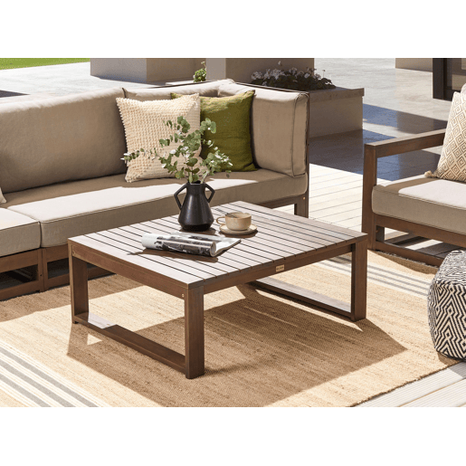 Mesa de centro de jardim TIMOR 90 cm 75 cm Madeira de Acácia certificada Castanho escuro