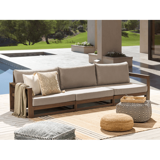 Sofá de jardim 3 lugares TIMOR Madeira de Acácia certificada Castanho escuro