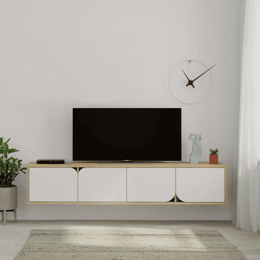 Venprodin - Móvel TV Oak Spark 180 cm - Branco