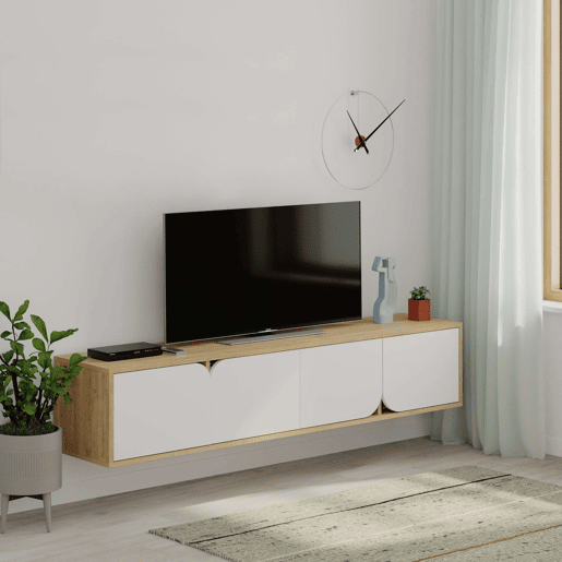 Venprodin - Móvel TV Oak Spark 180 cm - Branco