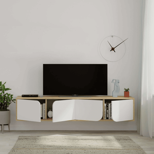 Venprodin - Móvel TV Oak Spark 180 cm - Branco