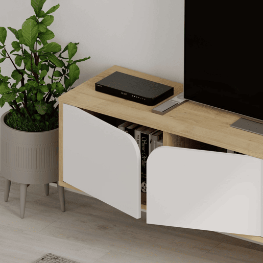 Venprodin - Móvel TV Oak Spark 180 cm - Branco